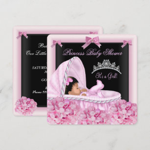 African American Little Princess Baby Shower Girl Invitation