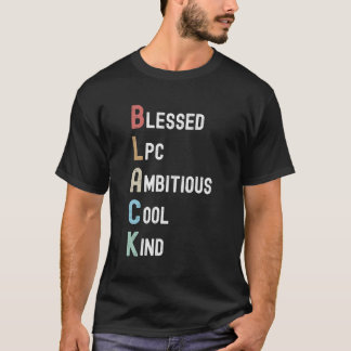 African American Lpc Therapist Black Acronym T-Shirt