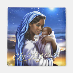 African American Madonna Christmas Magnets