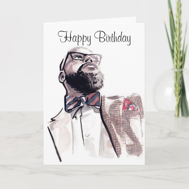 African American Male - Birthday Card (Front)