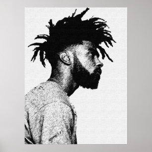 African American Male Pen Art Drawing Poster