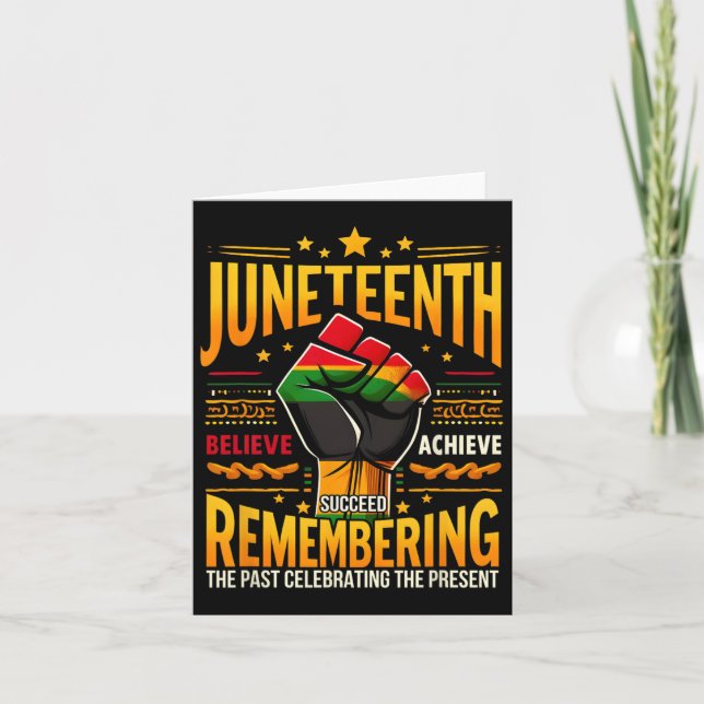 African American Melanin Juneteenth Remembering Th Card (Front)