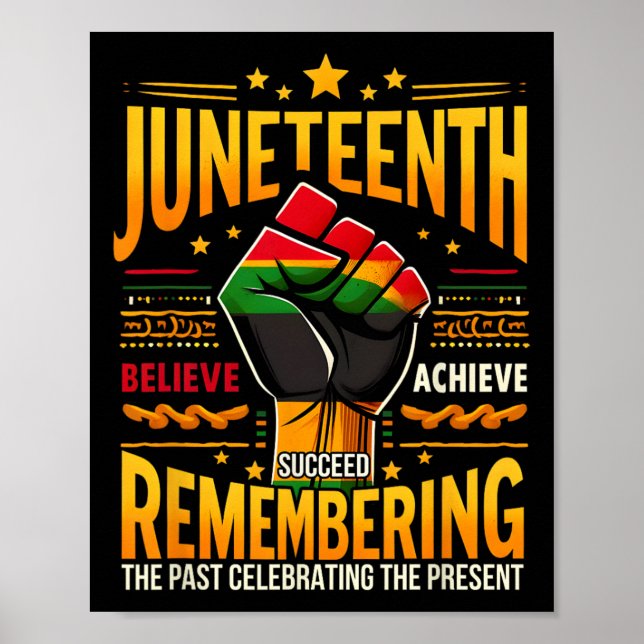 African American Melanin Juneteenth Remembering Th Poster (Front)