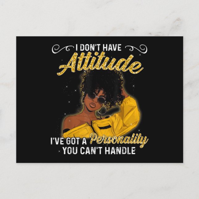 African American Melanin Queen Black Girl Magic Af Postcard (Front)