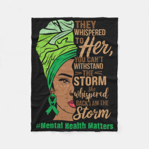African American Mental Health Problems Black Woma Fleece Blanket