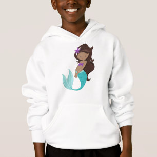 African American Mermaid, Brown Hair, Starfish