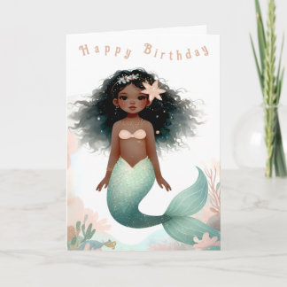 African American Mermaid Card