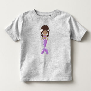 African American Mermaid, Cute Mermaid, Tail Toddler T-Shirt