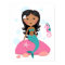 African American mermaid girl starfish seahorse