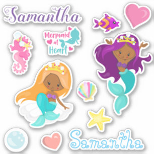 African American Mermaid Personalized set