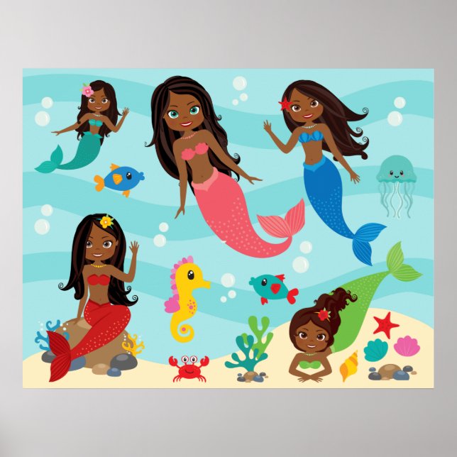 African American Mermaid Poster (Front)