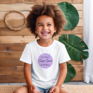 African American Mermaid Splish Splash Birthday Baby T-Shirt