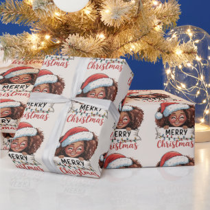 African American Merry Christmas African Black Wrapping Paper