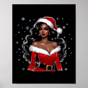 African American Merry Christmas Black Xmas Women Poster