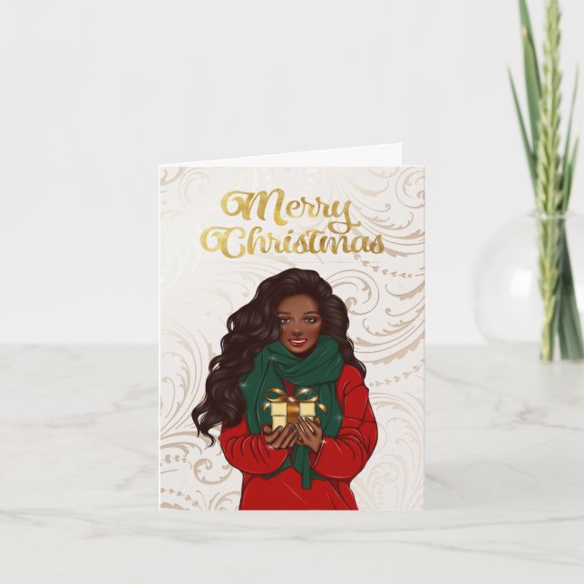 African American Merry Christmas Card (Front)