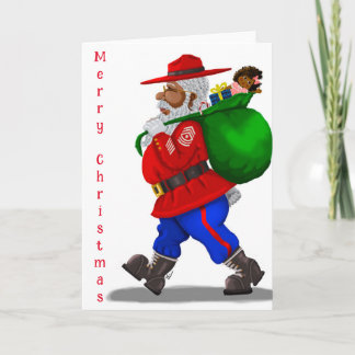 African American Military Santa Greeting Card