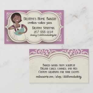 African American mixing bowl woman baking bakery Business Card