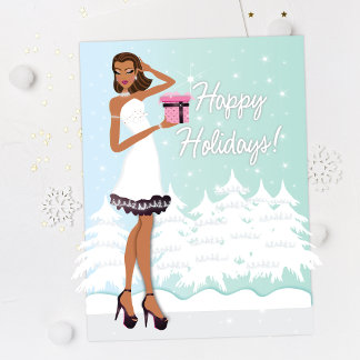 African American Modern Holiday Christmas Card