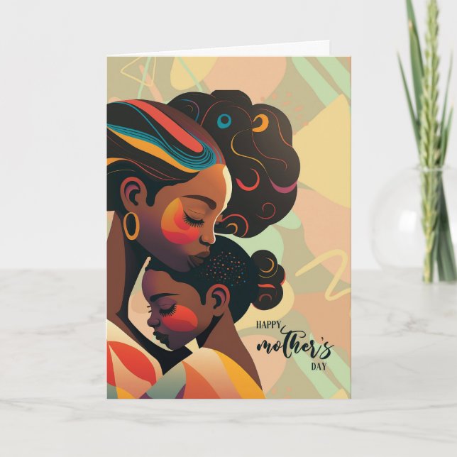 African American Mother and Child Mother's Day Holiday Card (Front)