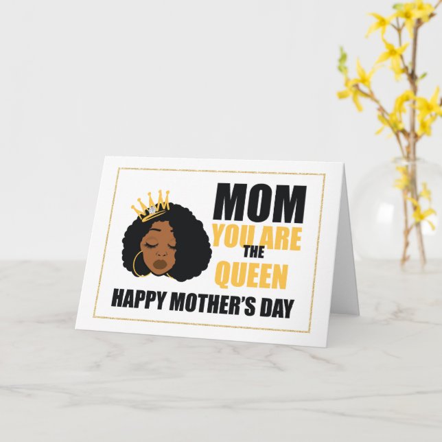 African American Mother's Day  Card (Yellow Flower)