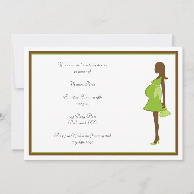 African American Mum Baby Shower Invitation (Front)