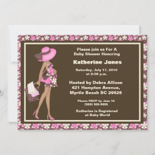 African American Mum to Be Baby Shower Invitation