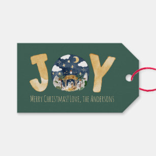 African American Nativity Christmas Card Gift Tags