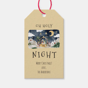 African American Nativity Christmas Card Gift Tags