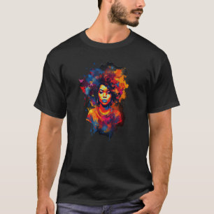 African American Natural Black Hair Beauty Art T-Shirt