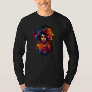 African American  Natural Black Hair Beauty Art T-Shirt