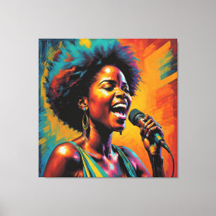African American Neon Colored Impressionist Canvas Print