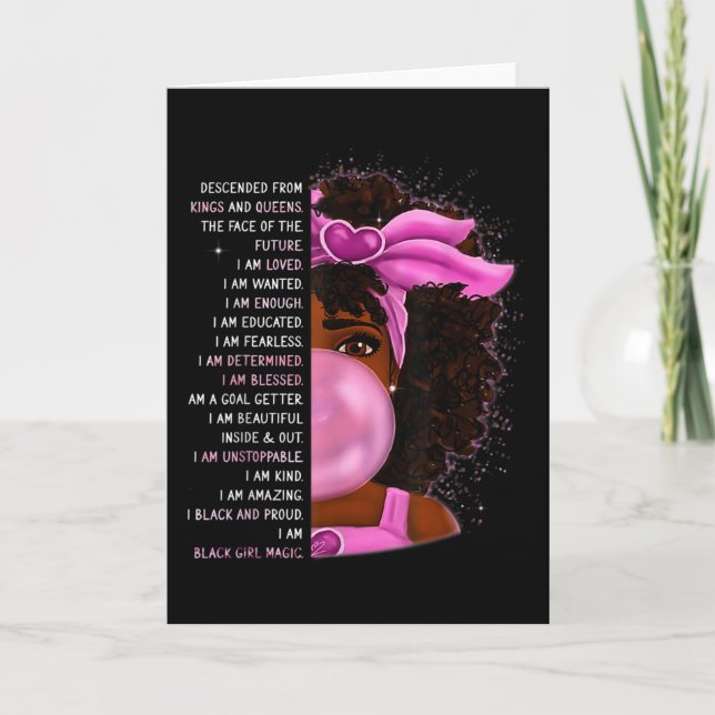 African American Nubian Queen Black Girl Magic Pri Card (Front)