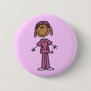 African American Nurse 6 Cm Round Badge