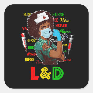 African American Nurse Black History Month Pride B Square Sticker