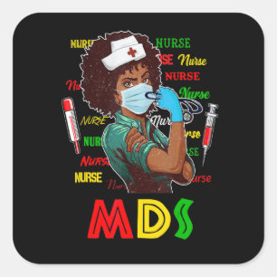 African American Nurse Black History Month Pride B Square Sticker