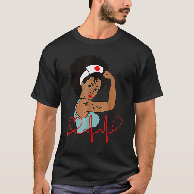 African American Nurse Black History Month Pride B T-Shirt (Front)