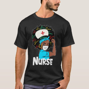 African American Nurse History Month Pride Black W T-Shirt