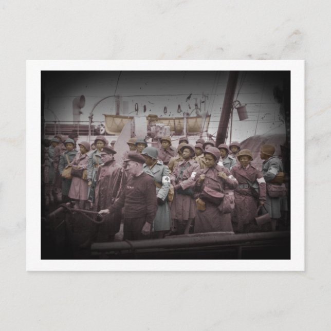African American Nurses on Ship Postcard (Front)