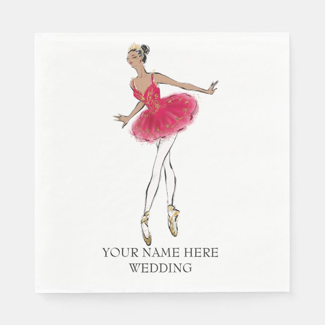 African American Nutcracker Ballet Dancer Napkin (Front)