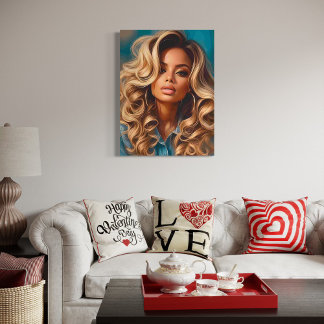 African American Portrait Painting Canvas Print