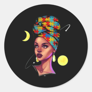 African American Pride Black History Month Autism  Classic Round Sticker