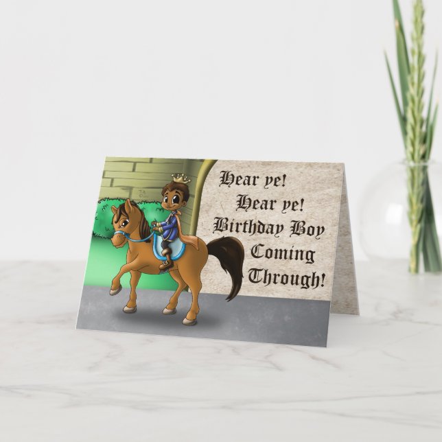 African American Prince and Horse Birthday  Card (Front)