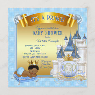 African American Prince Baby Shower Invitations