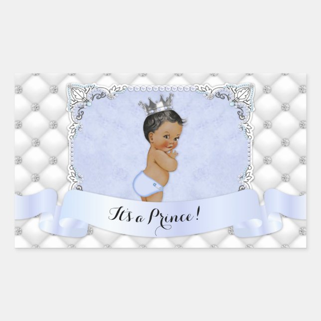 African American Prince Blue Diamonds Rectangular Sticker (Front)