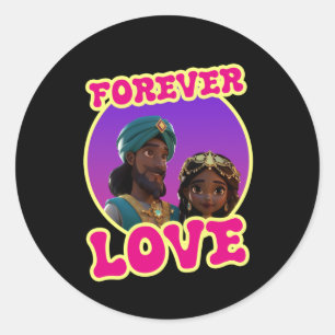 African American Prince Princess Sticker 