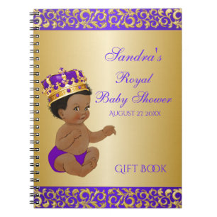 African American Prince Purple Gold Gift Guest Spiral Notebook