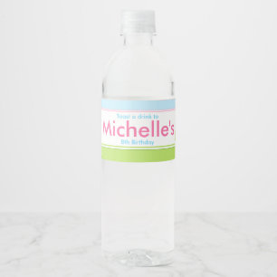 African American Princess and Dragon Birthday Water Bottle Label