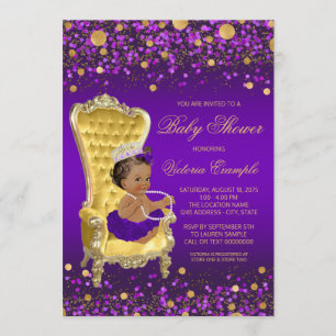 African American Princess Baby Shower Invitation