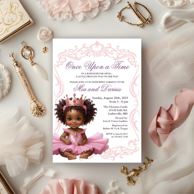 African American Princess Baby Shower Invitation (Creator Uploaded)