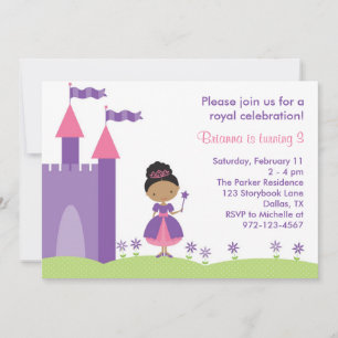 African American Princess Birthday Invitation